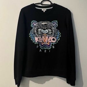 Kenzo Black Multicolor Tiger Women's Sweater